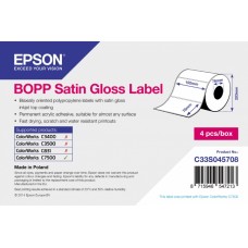 BOPP Satin Gloss Label (самоклеящийся рулон, с вырубкой): 102мм x 76мм, 1890 этикеток